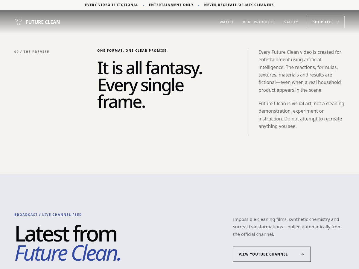 Landing-page snapshot of futureclean.shop
