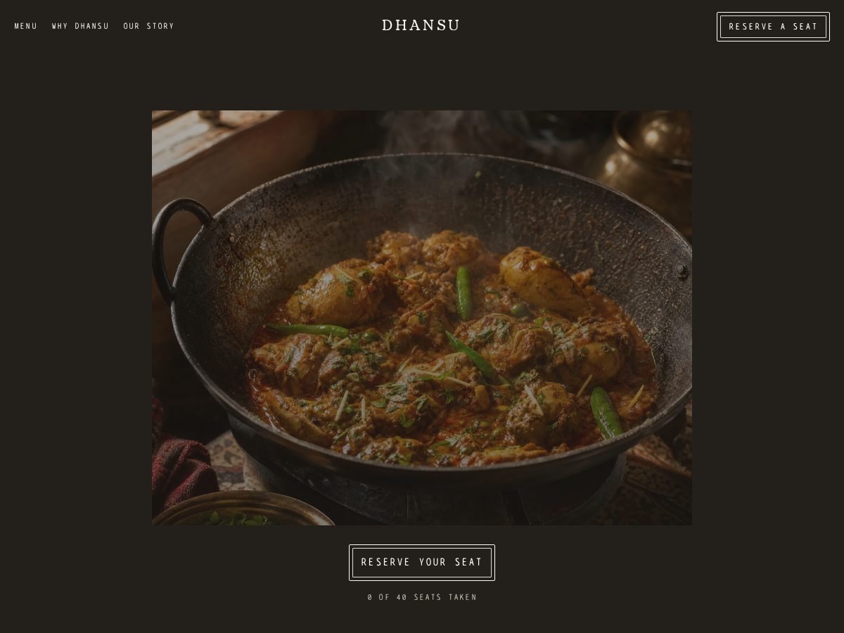 Landing-page snapshot of getdhansu.com