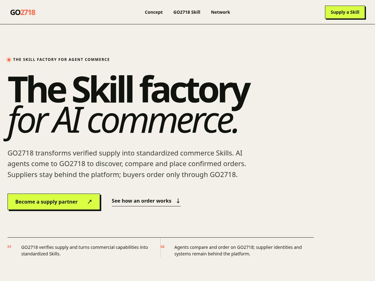 Landing-page snapshot of go2718.com