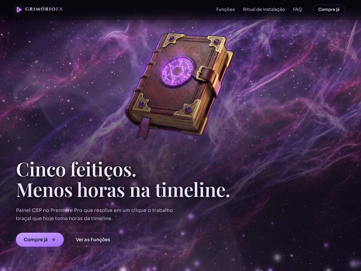 Landing-page snapshot of grimoriofx.com
