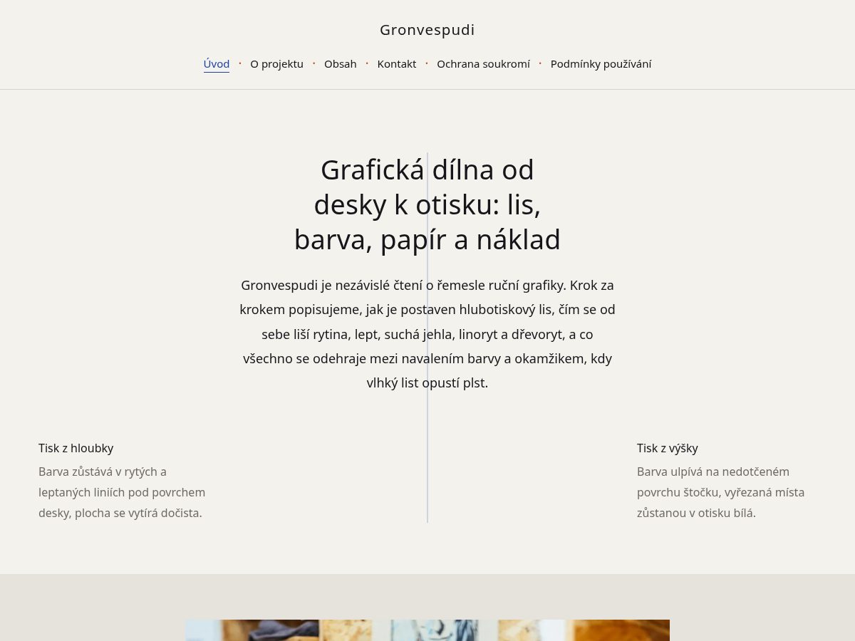 Landing-page snapshot of gronvespudi.world