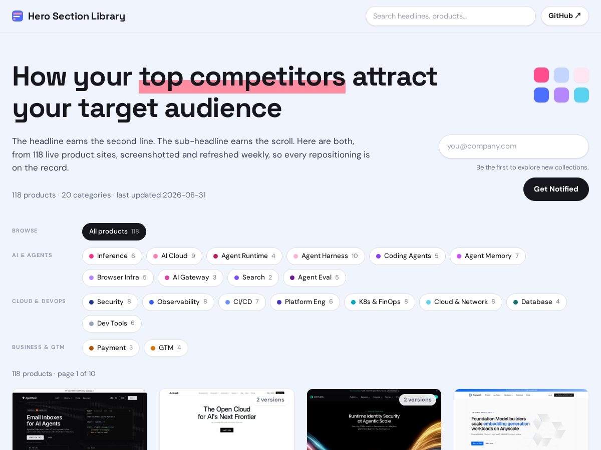 Landing-page snapshot of herotxt.page