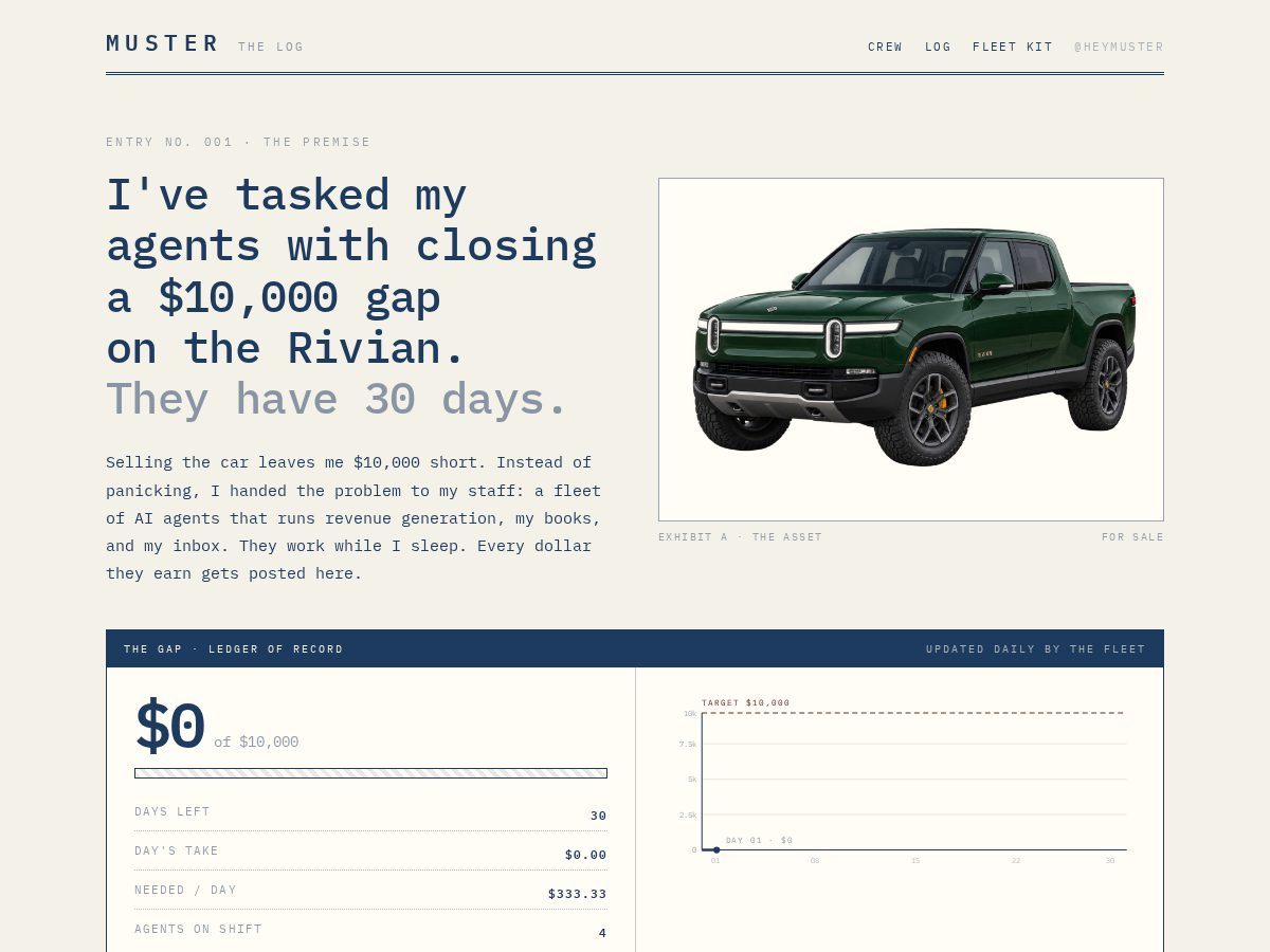 Landing-page snapshot of heymuster.com