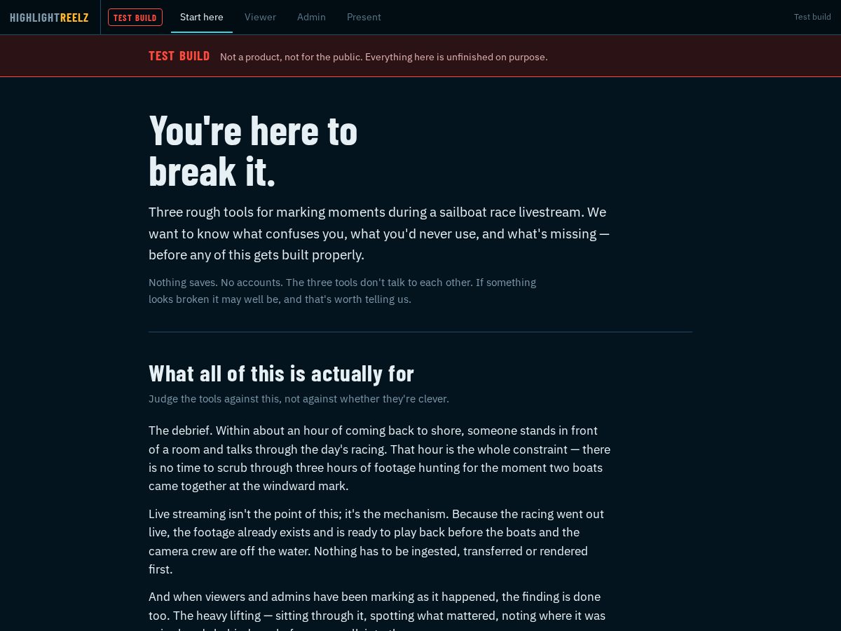 Landing-page snapshot of highlightreelz.com
