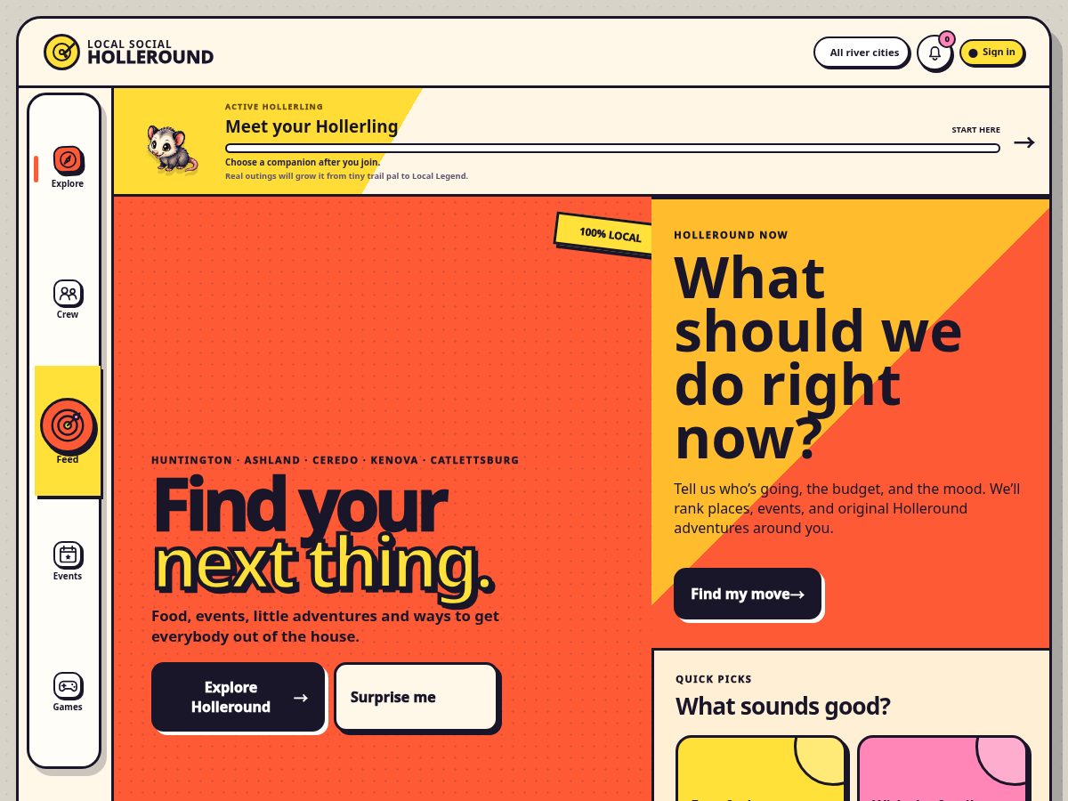 Landing-page snapshot of holleround.com
