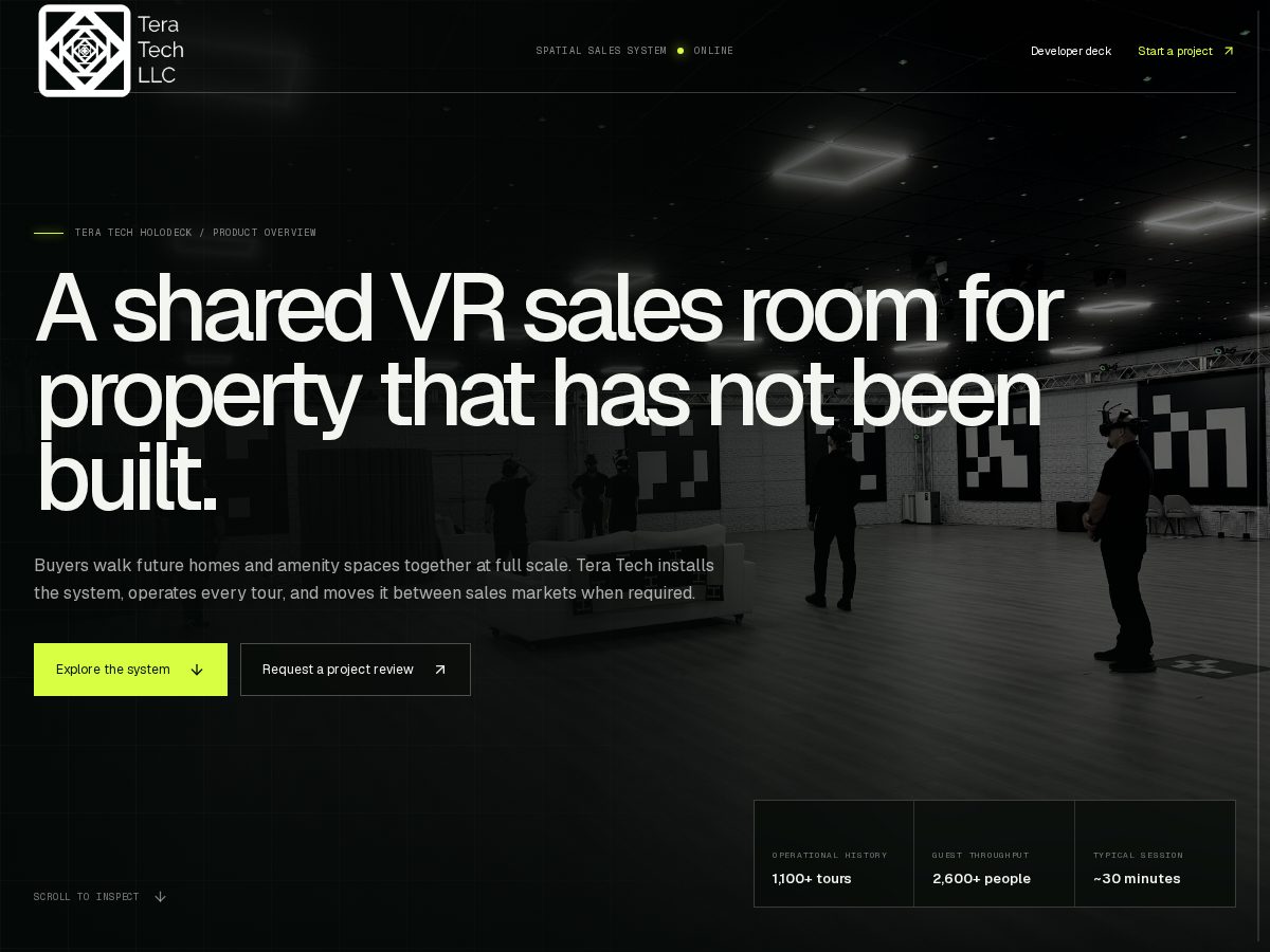 Landing-page snapshot of holodeck.forsale