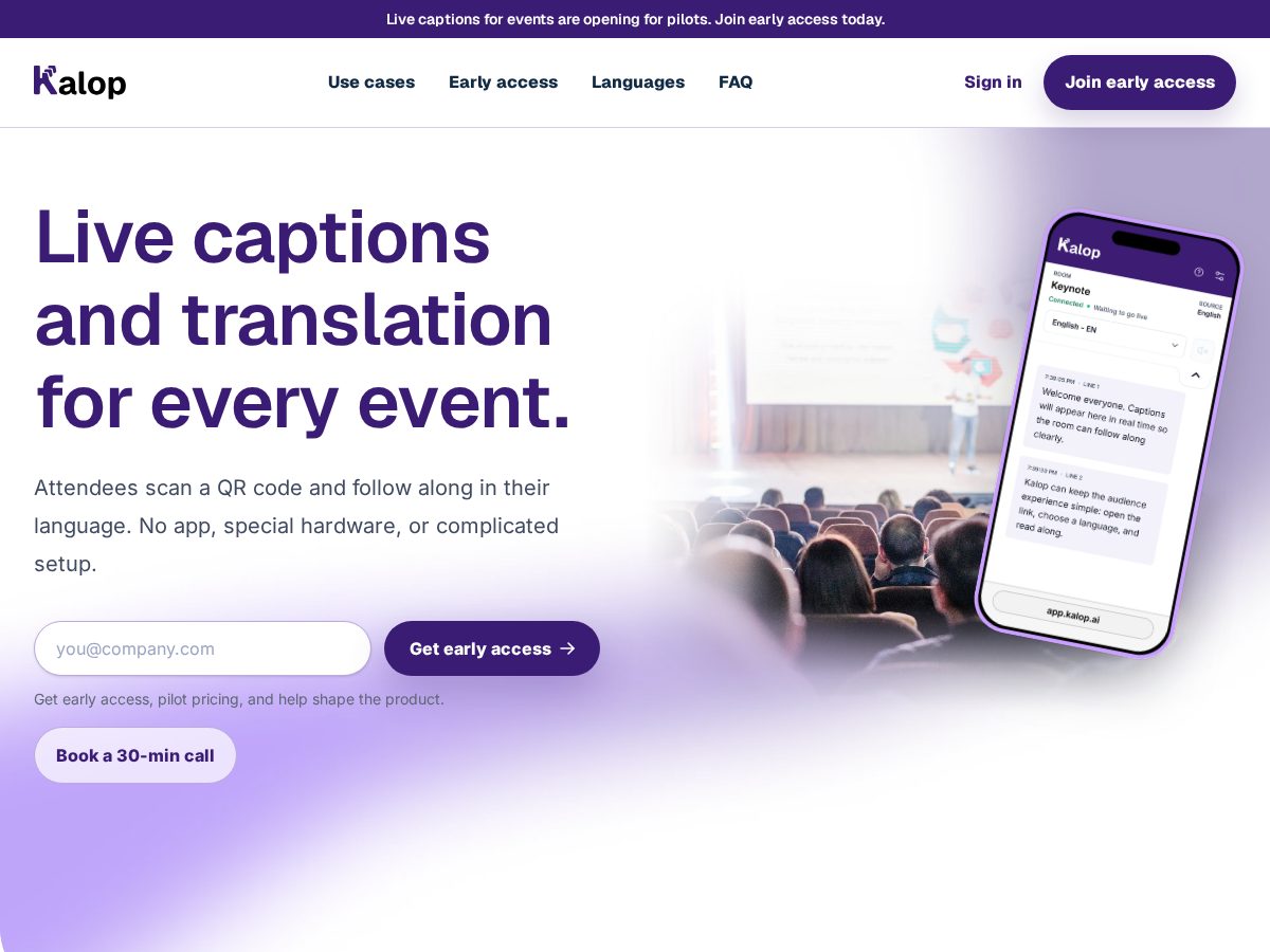 Landing-page snapshot of kalopai.com