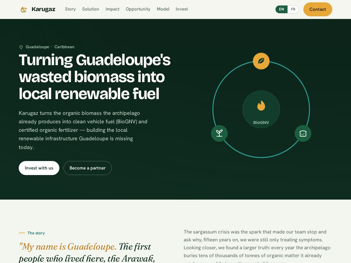 Landing-page snapshot of karugaz.com