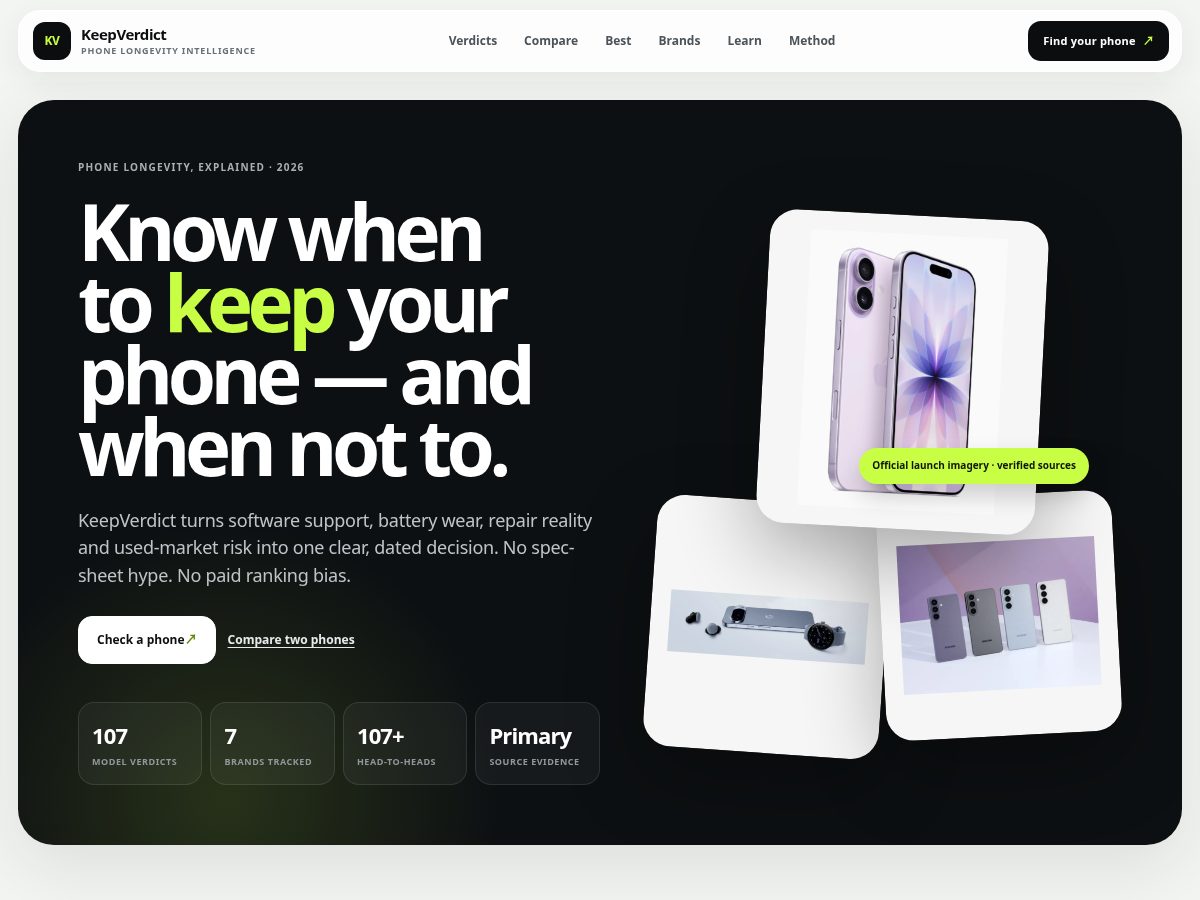 Landing-page snapshot of keepverdict.com