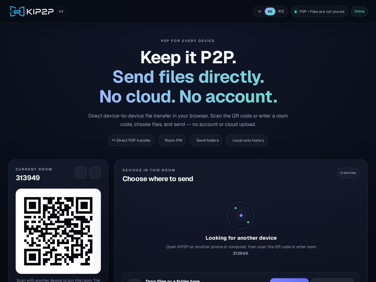 Landing-page snapshot of kip2p.pro