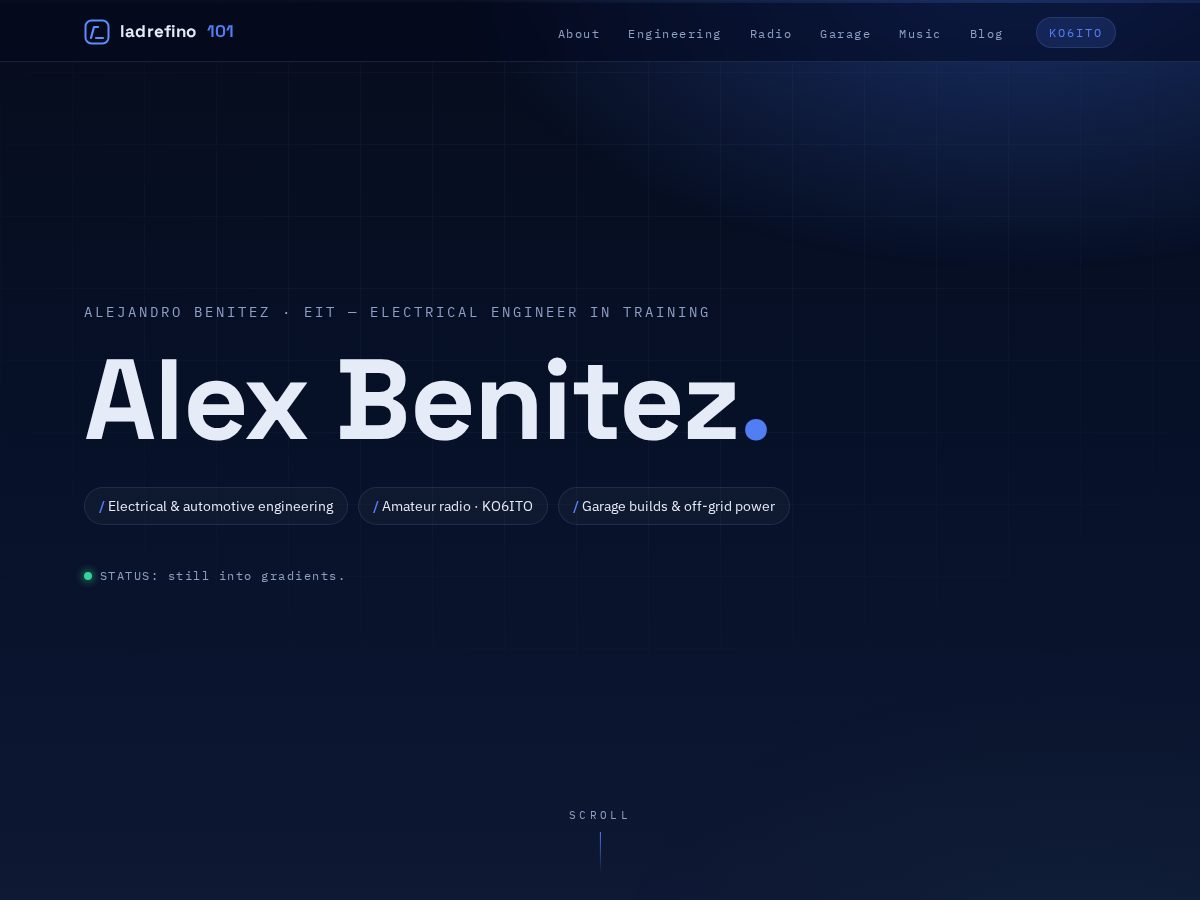 Landing-page snapshot of ladrefino101.com