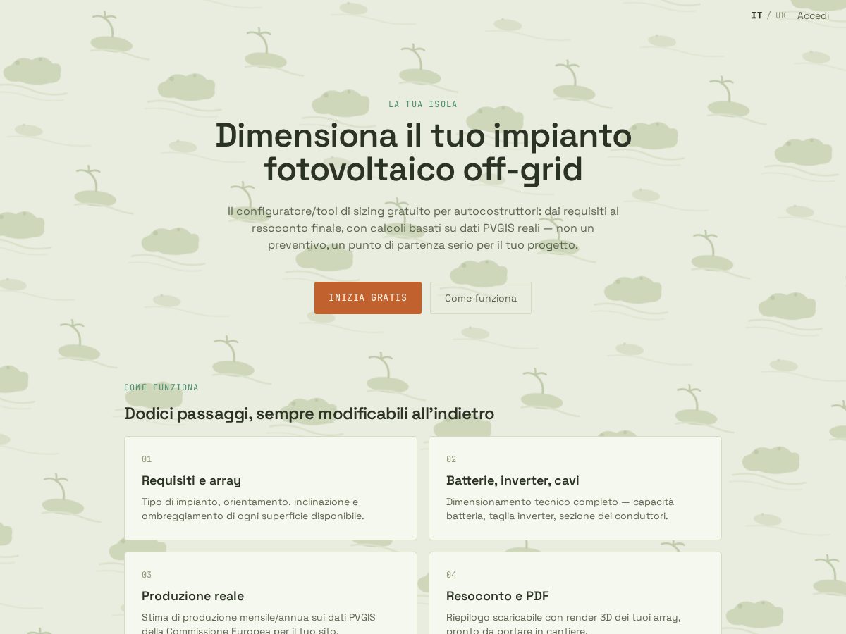 Landing-page snapshot of latuaisola.com