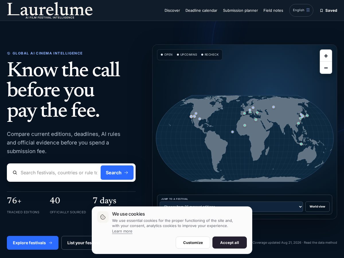 Landing-page snapshot of laurelume.com