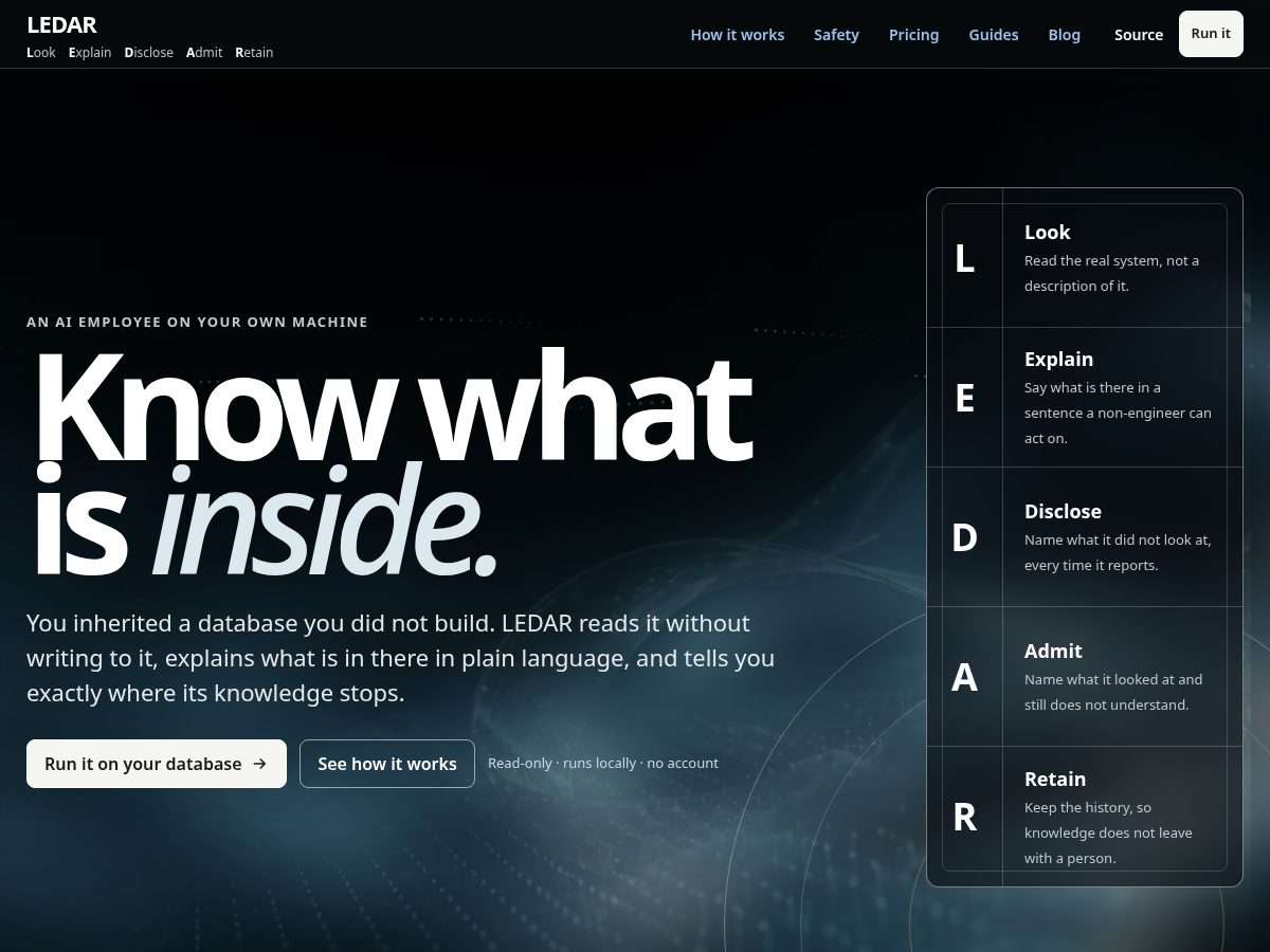 Landing-page snapshot of ledar.app