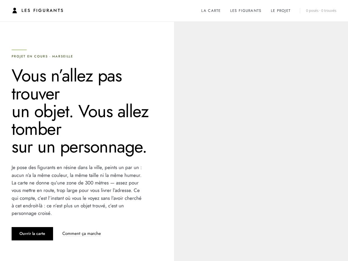 Landing-page snapshot of les-figurants.com