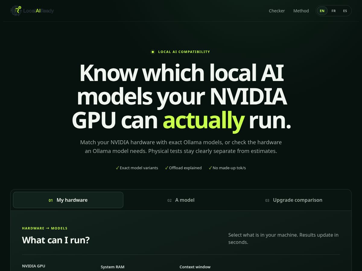 Landing-page snapshot of localaiready.app