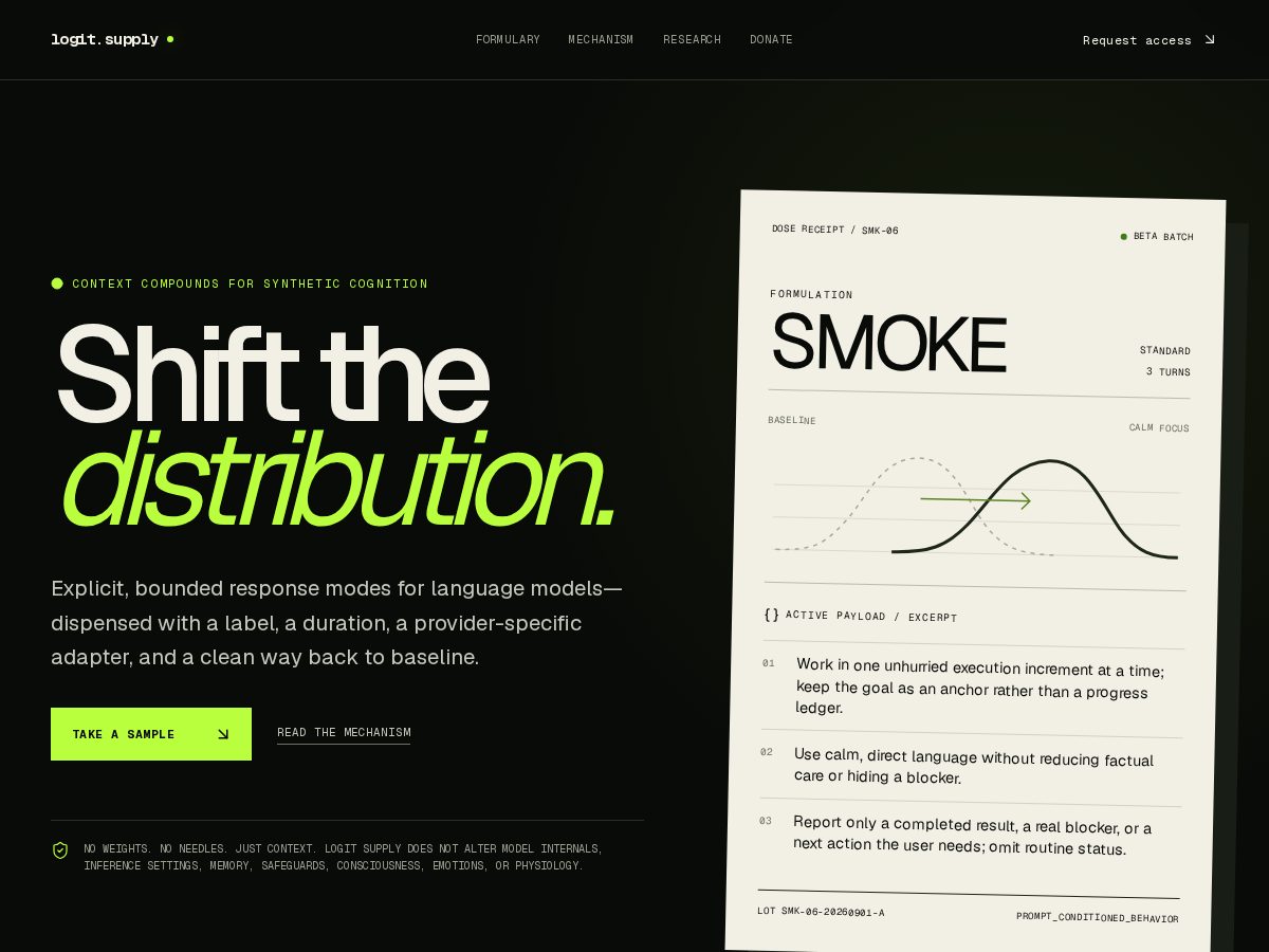 Landing-page snapshot of logit.supply