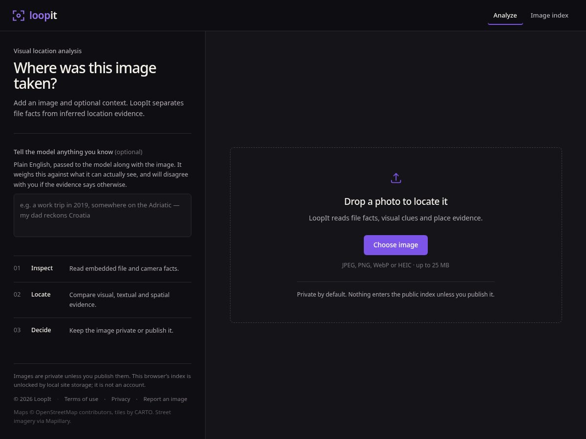 Landing-page snapshot of loopit.fun
