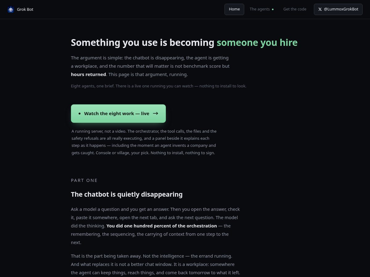 Landing-page snapshot of lumbot.technology