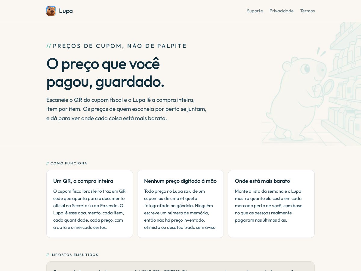 Landing-page snapshot of lupapreco.com
