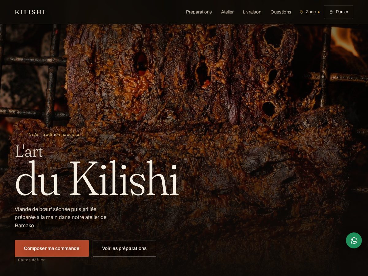 Landing-page snapshot of maison-kilishi.com