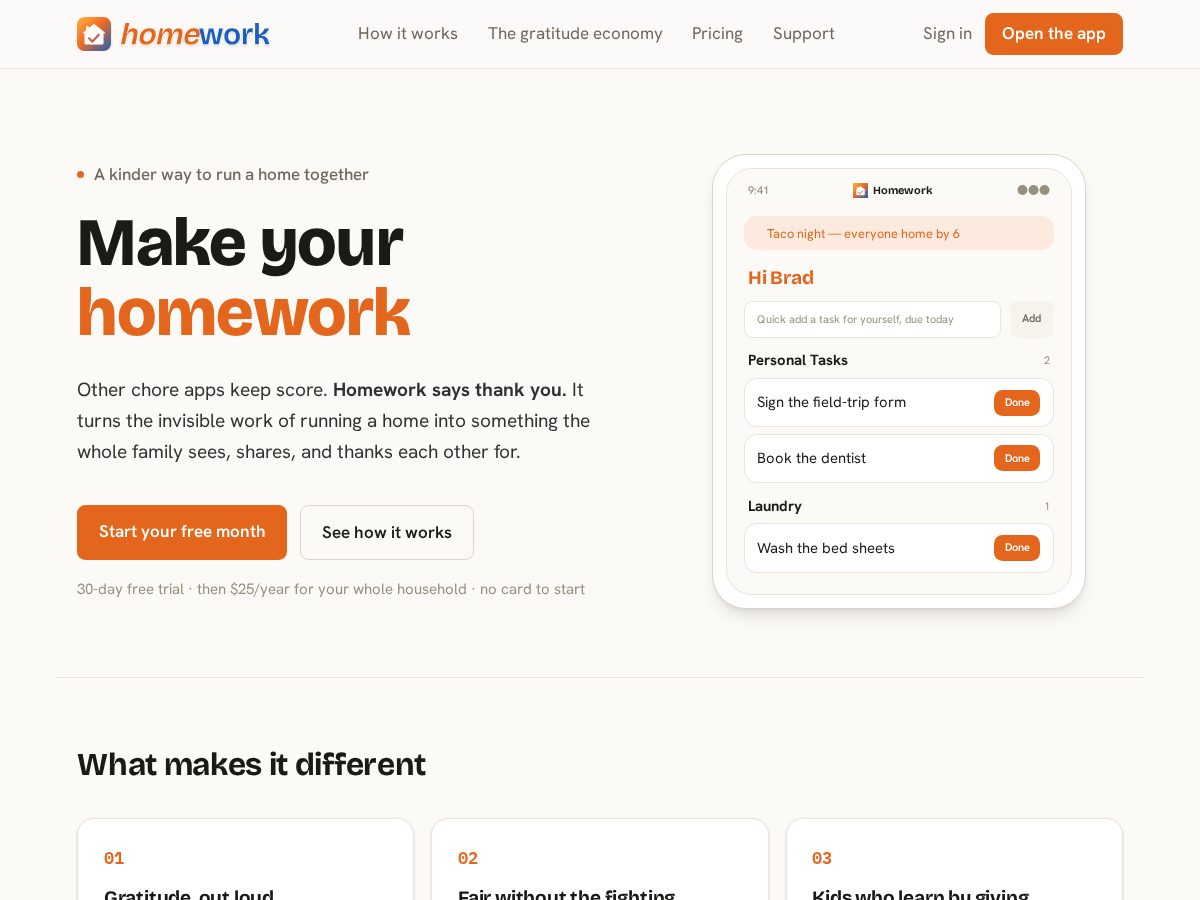Landing-page snapshot of makeyourhomework.com