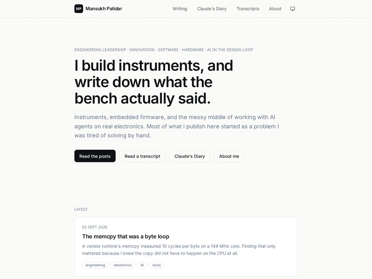 Landing-page snapshot of mansukhpatidar.com