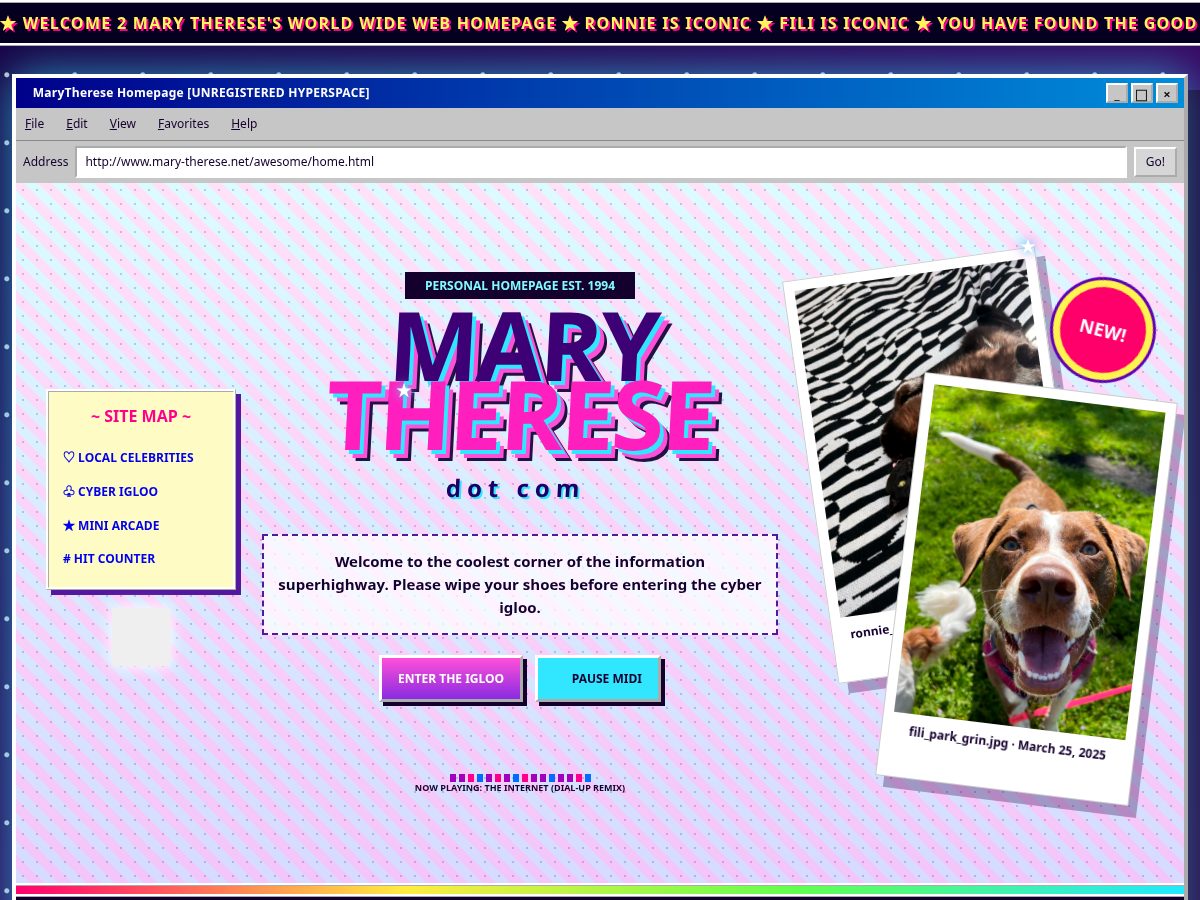 Landing-page snapshot of marytheresesnyder.com
