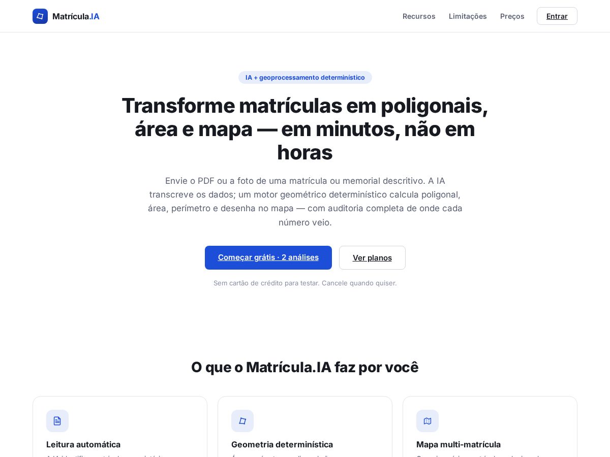 Landing-page snapshot of matriculaia.com