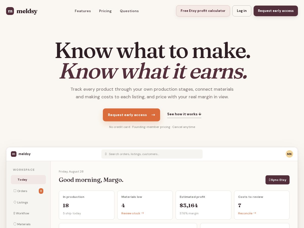 Landing-page snapshot of meldsy.com