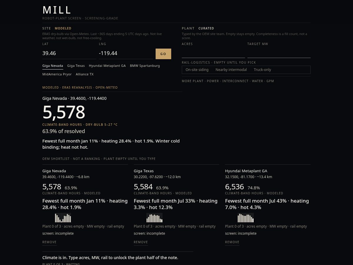 Landing-page snapshot of mill.tools