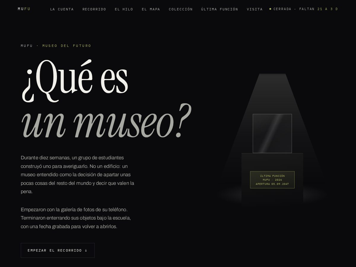 Landing-page snapshot of mufu.today