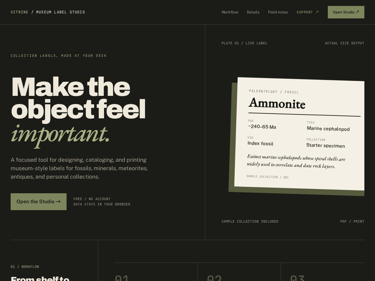 Landing-page snapshot of museumlabelstudio.com