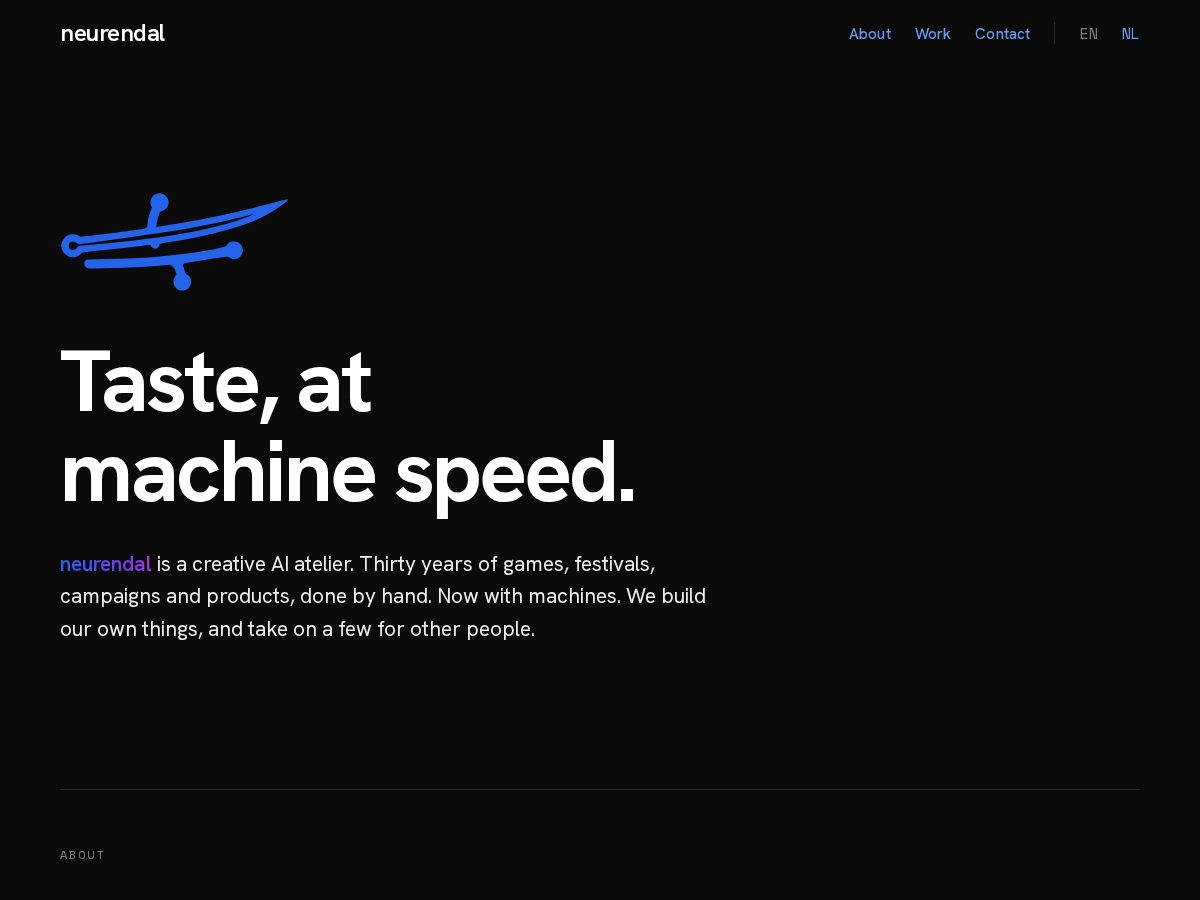 Landing-page snapshot of neurendal.com