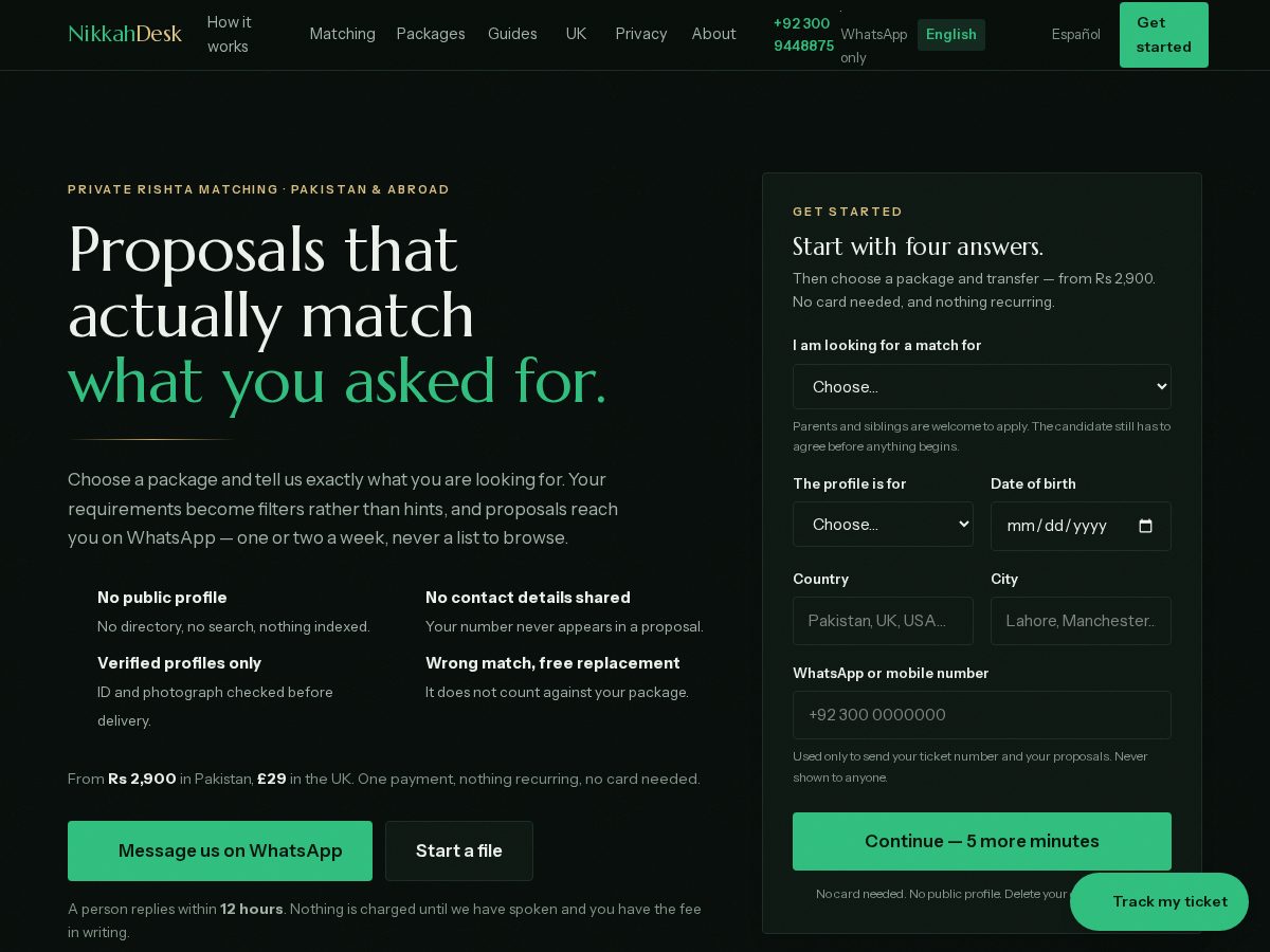 Landing-page snapshot of nikahdesk.com