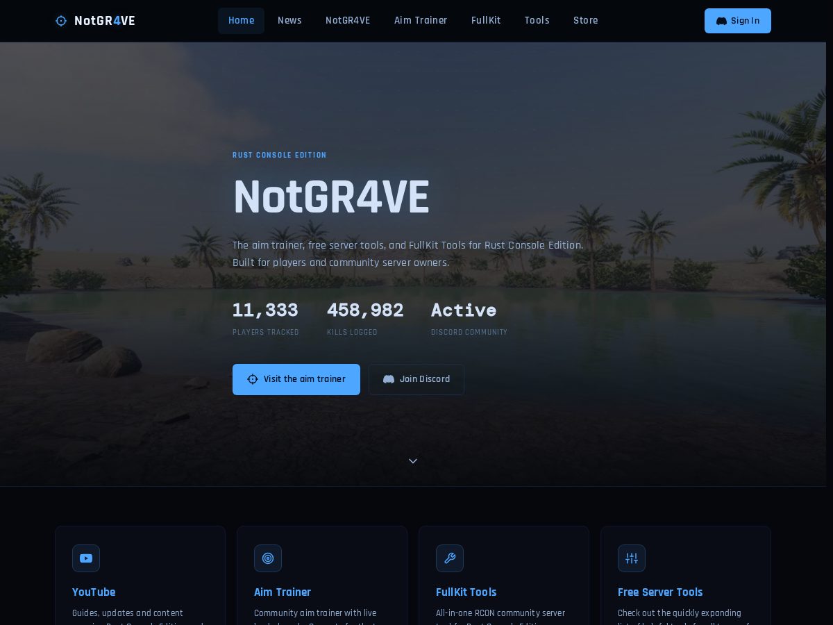 Landing-page snapshot of notgr4ve.com