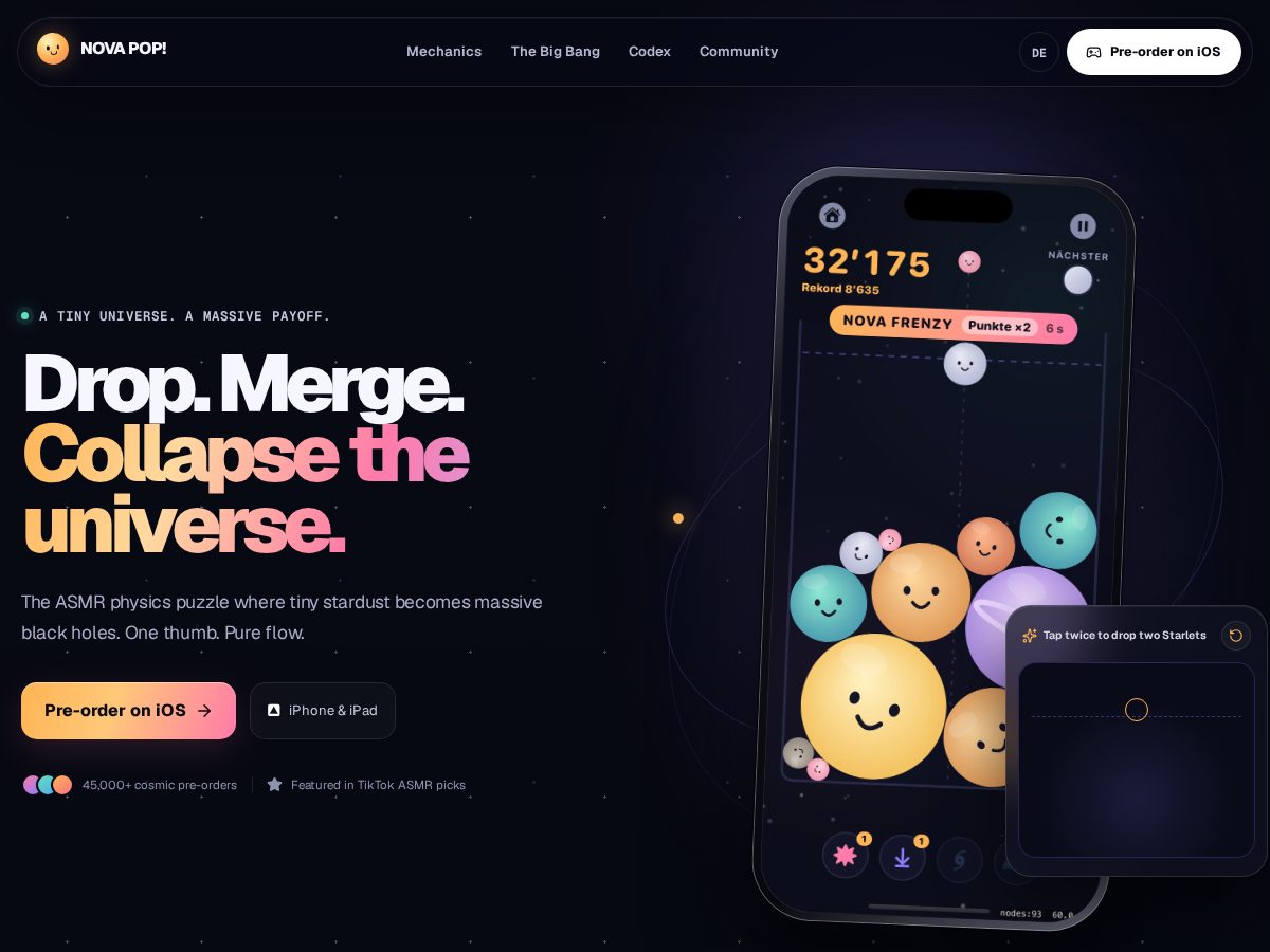 Landing-page snapshot of novapop.app
