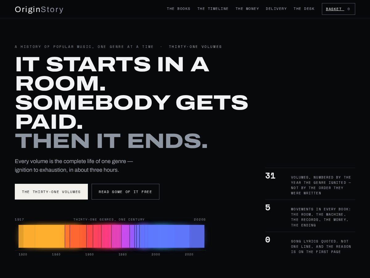 Landing-page snapshot of origin-story.academy