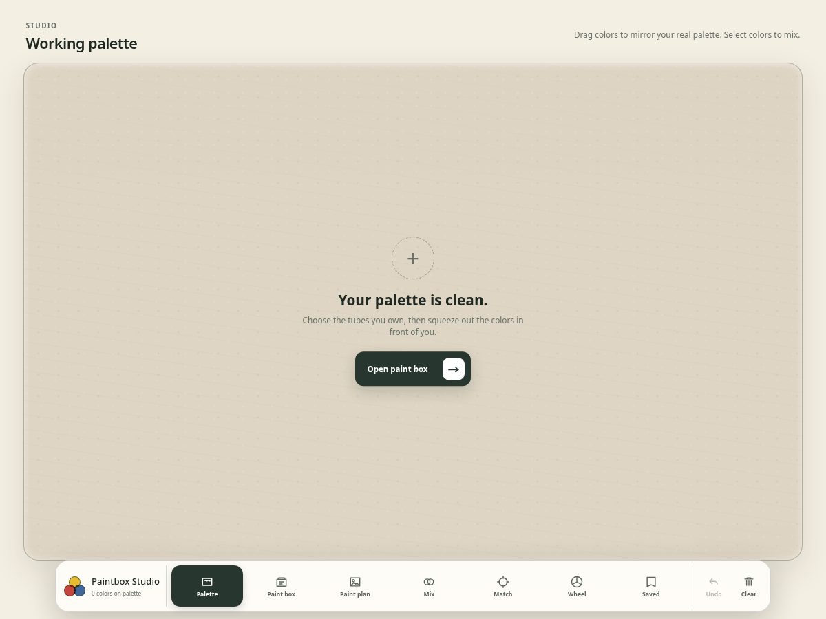 Landing-page snapshot of paintbox.studio