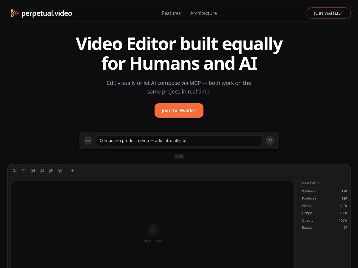 Landing-page snapshot of perpetual.video