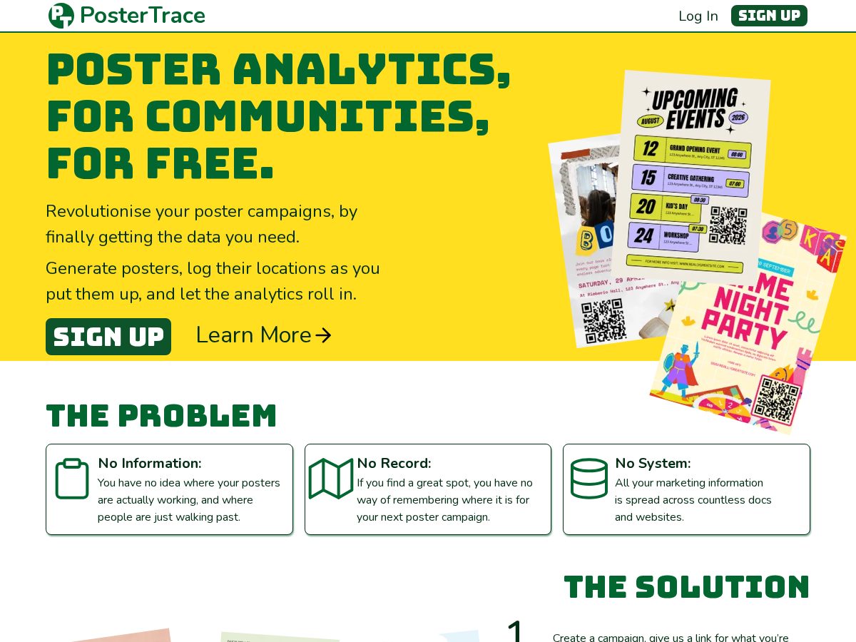 Landing-page snapshot of postertrace.app