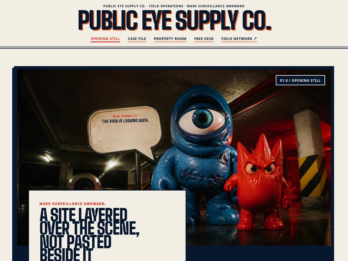 Landing-page snapshot of publiceyesupply.com