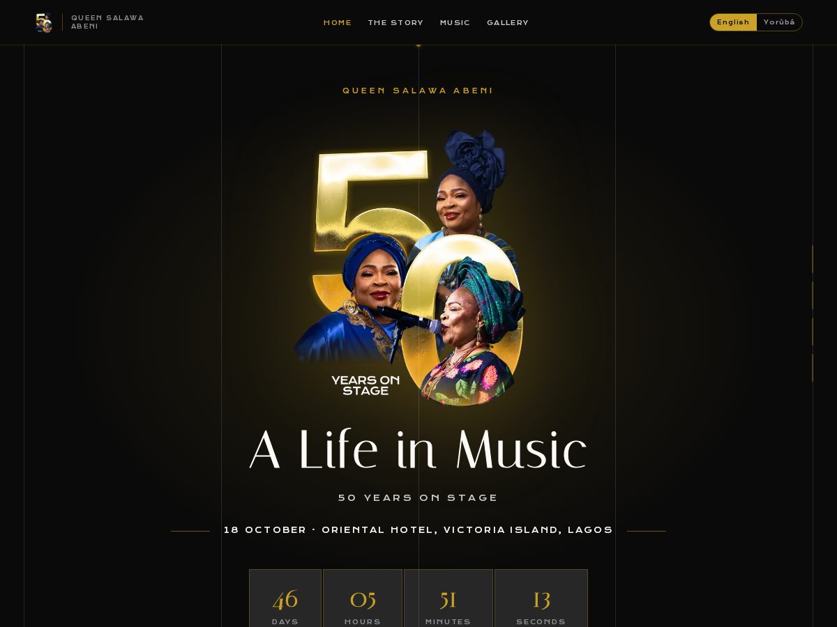 Landing-page snapshot of queensalawaabeni.com
