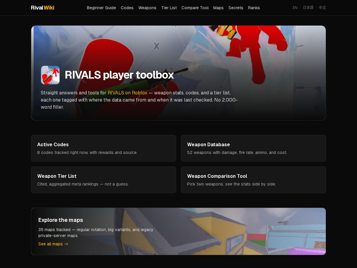 Landing-page snapshot of rivalwiki.com
