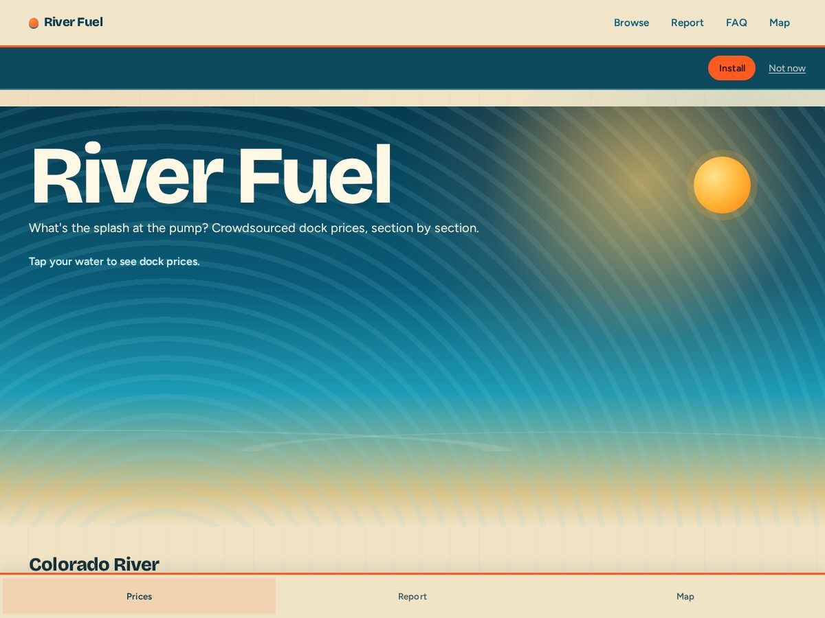 Landing-page snapshot of riverfuel.org