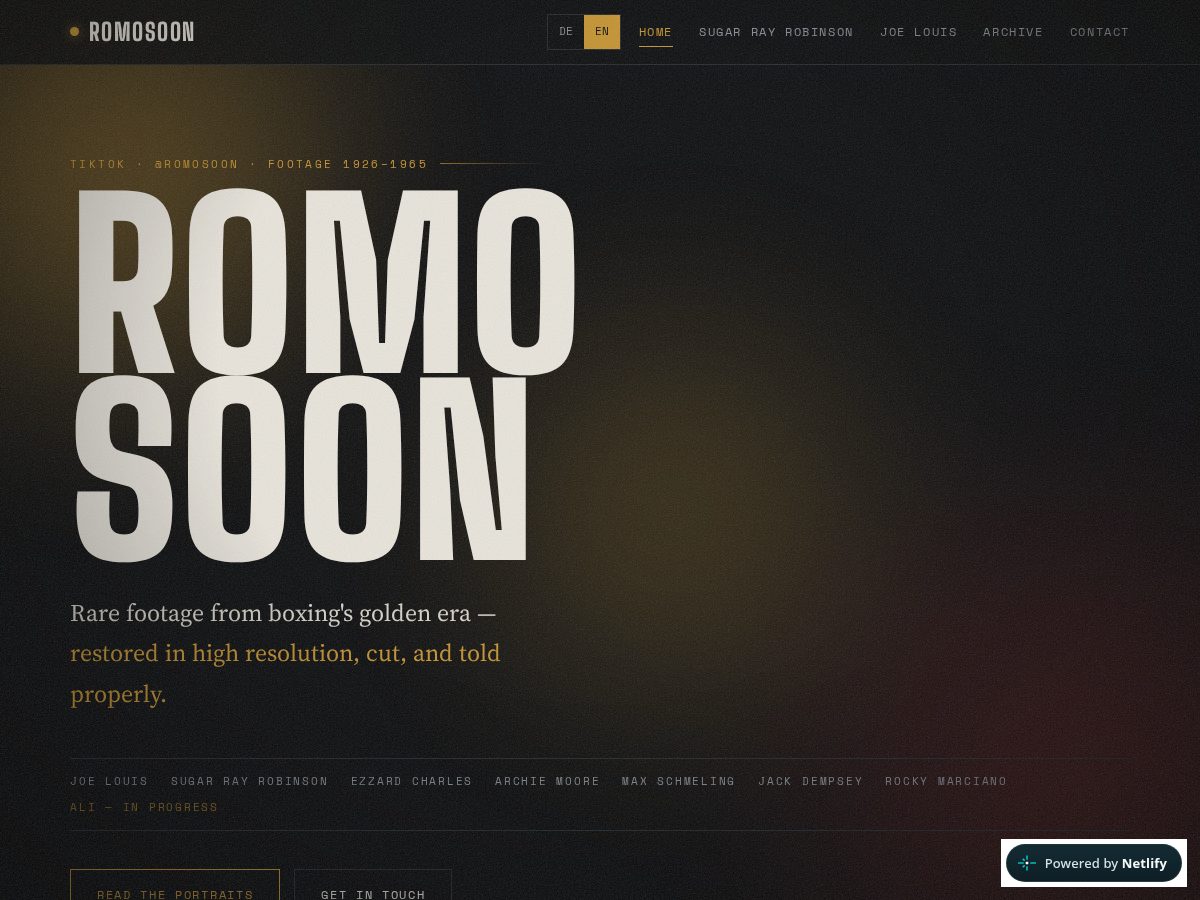 Landing-page snapshot of romosoon.com
