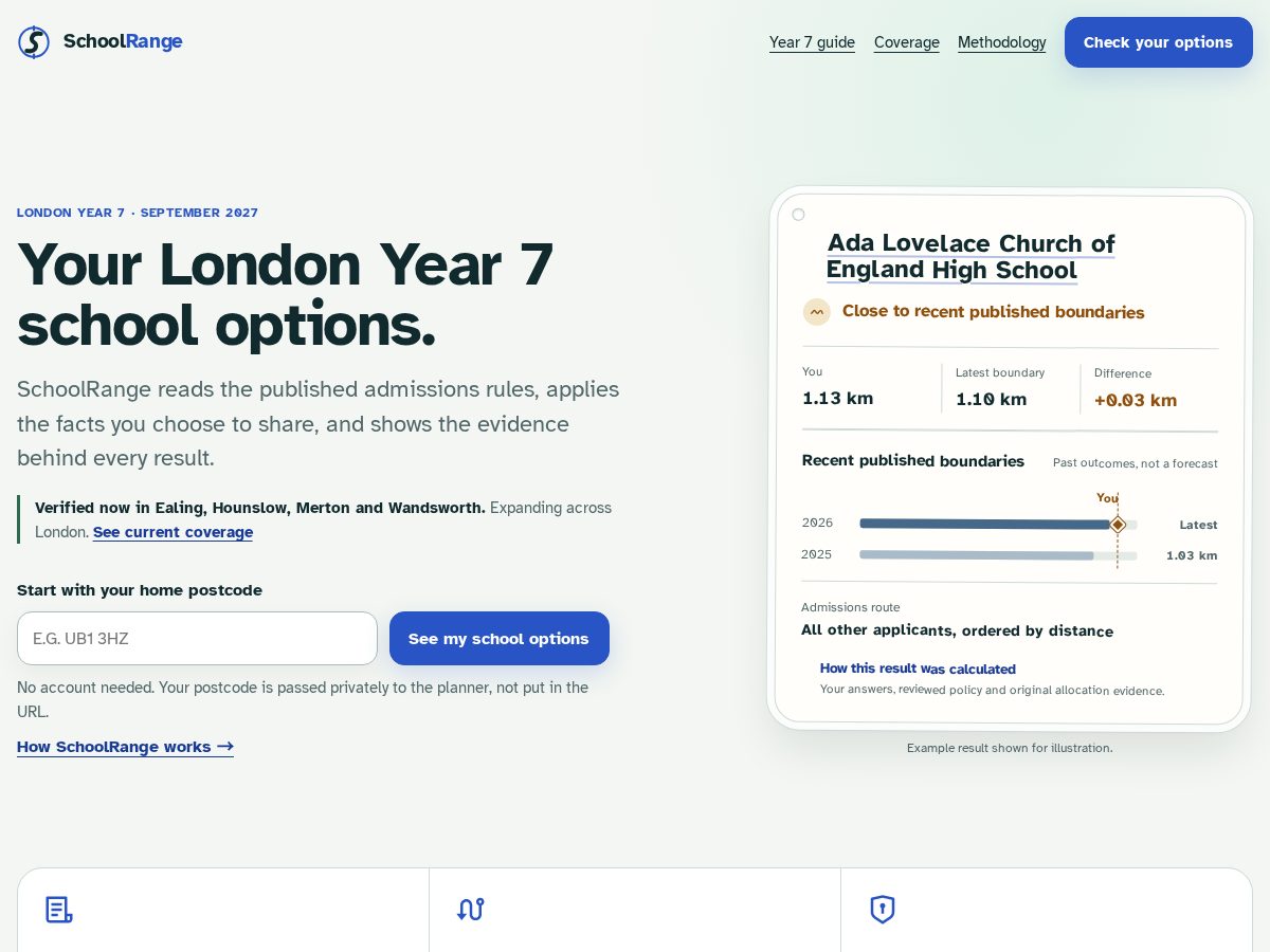 Landing-page snapshot of schoolrange.com