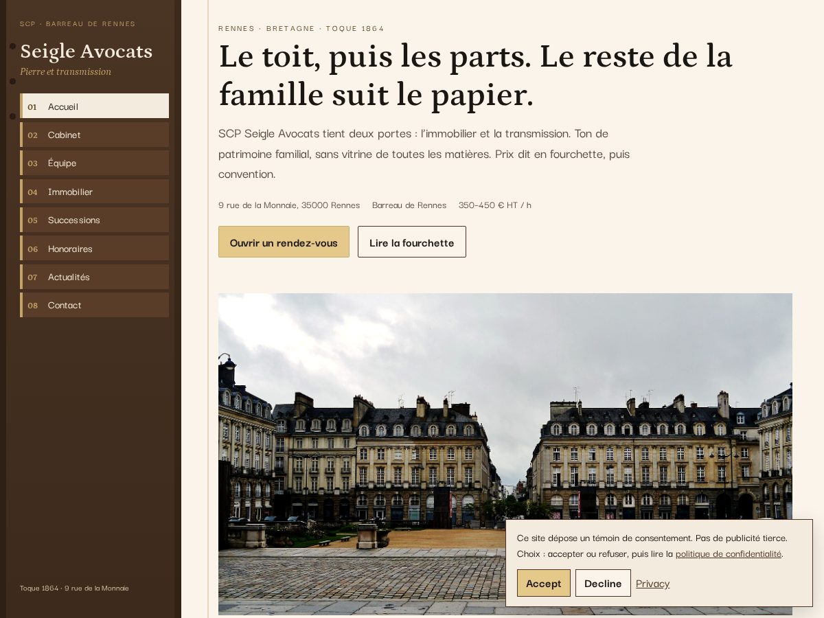 Landing-page snapshot of seigleavocats.digital