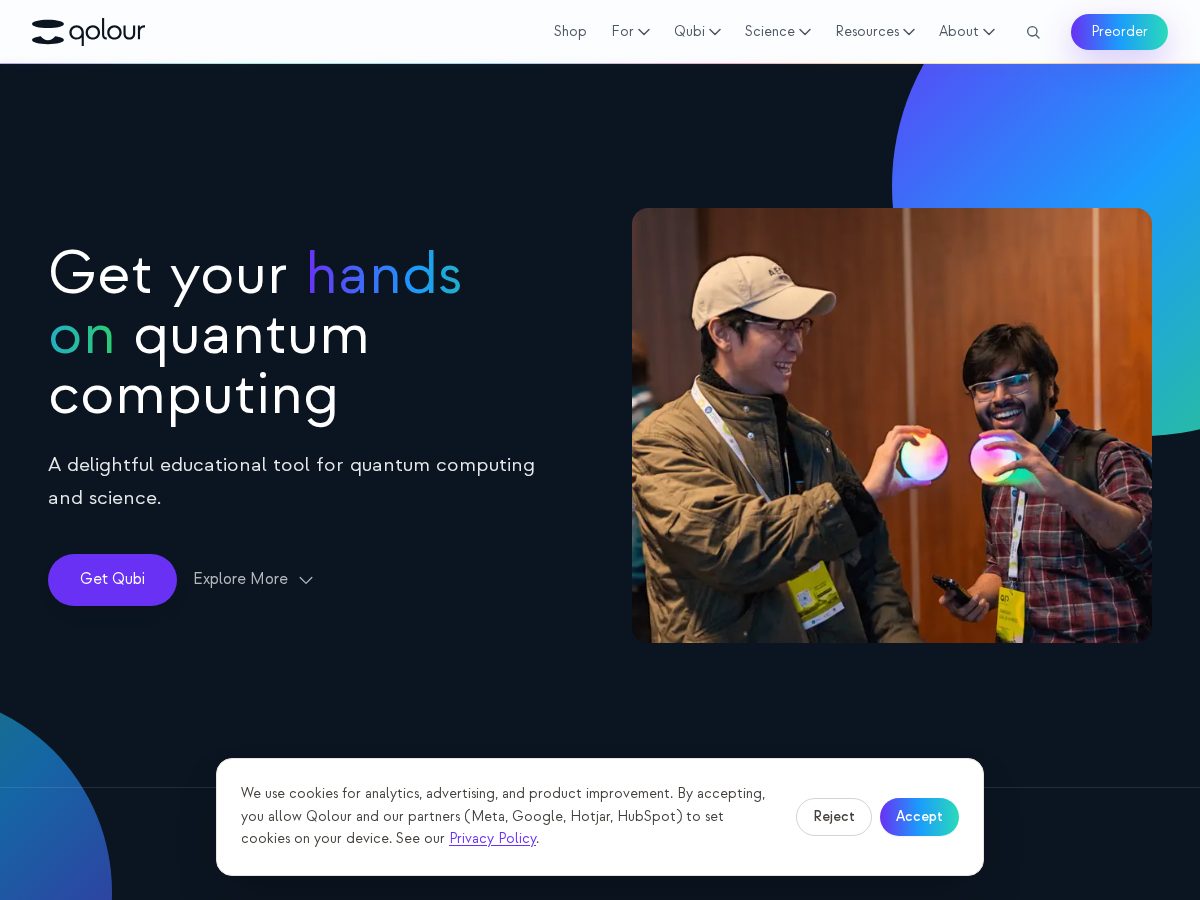 Landing-page snapshot of shopqolour.com