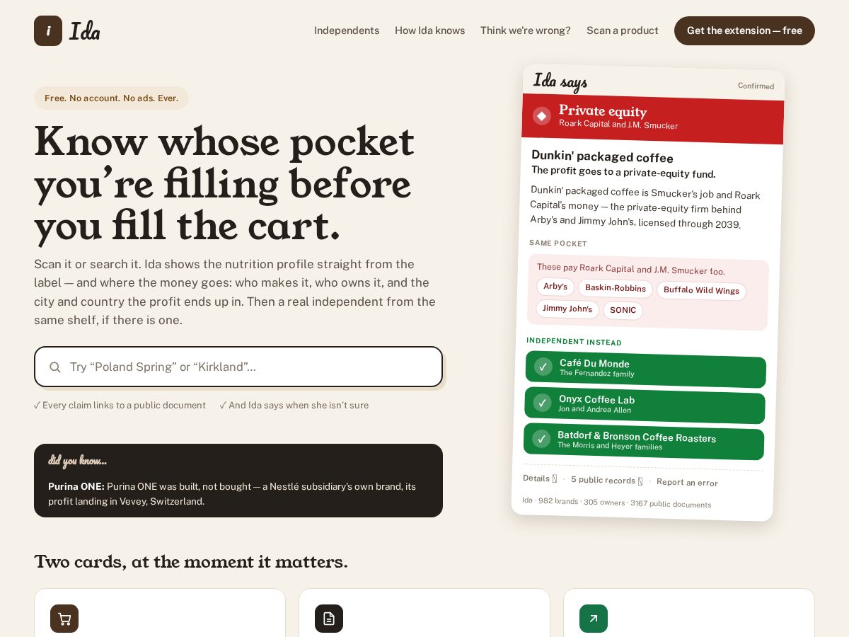 Landing-page snapshot of shopwithida.com